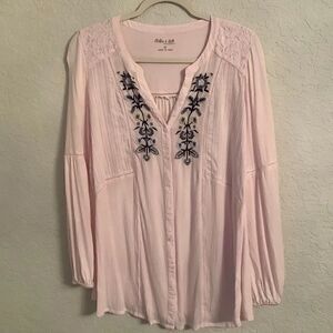FLUTTER & KICK Tunic, Long Sleeve, 100%Cotton. Size M